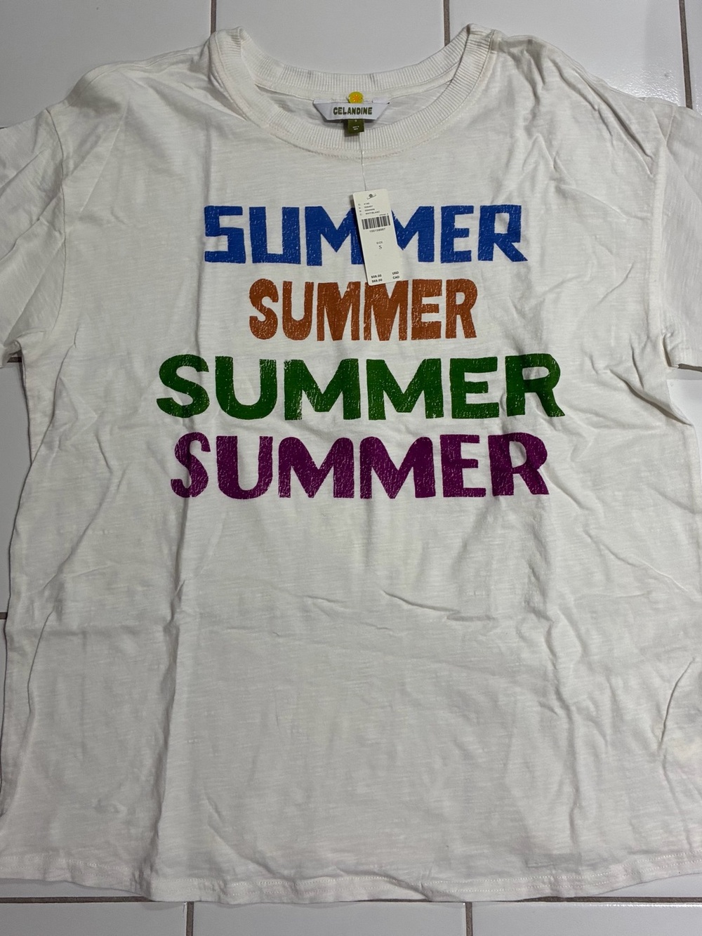 Celandine Anthropologie 'SUMMER' loose fit Graphic Tee comfy